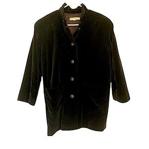 Vintage Yves Saint Laurent Rive Gauche YSL Black Velvet Car Coat